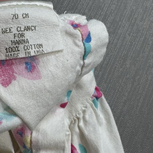 Vintage Wee Clancy x Hanna Andersson Girls 6-12 Month 70 cm Floral Bubble Romper - Picture 7 of 9